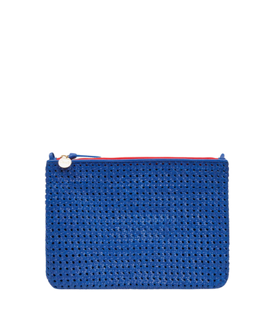 Flat Clutch W/ Tabs - Cobalt Rattan