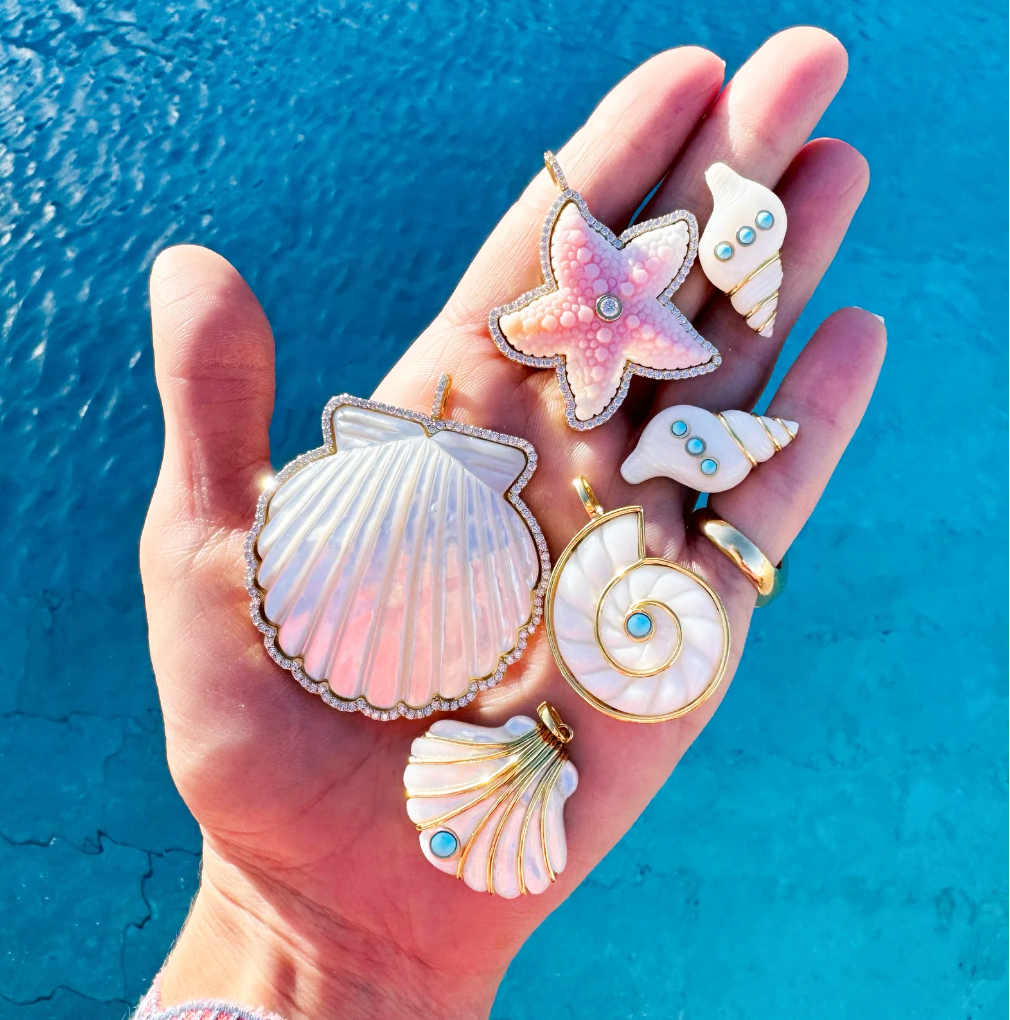 Seashell Stud - Turq