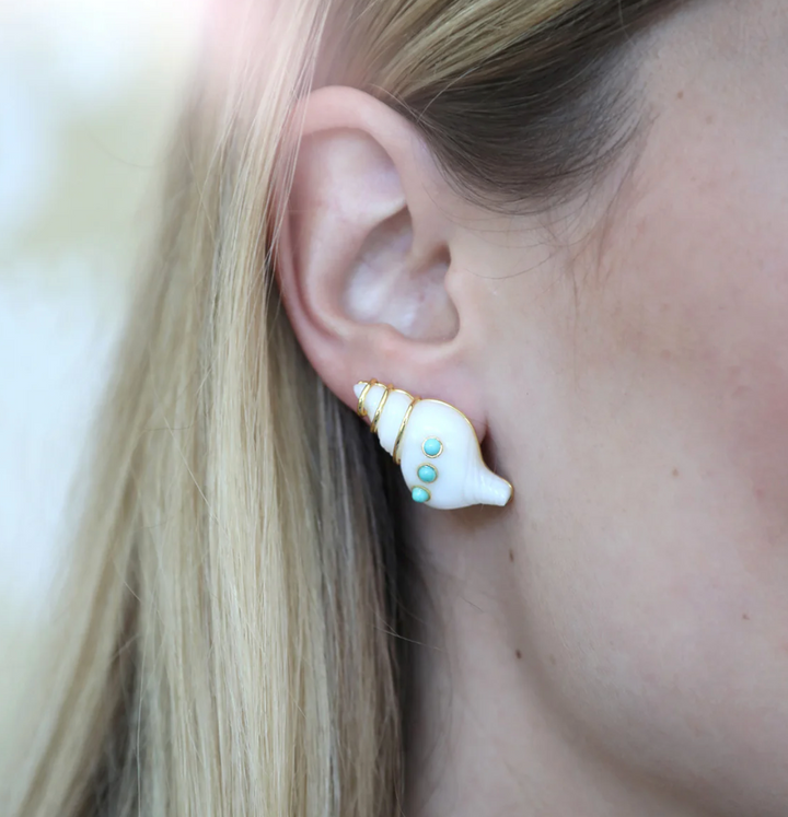 Seashell Stud - Turq