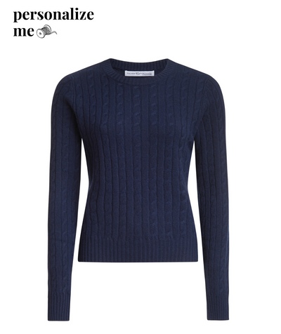 Stewart Cashmere Cable- Navy