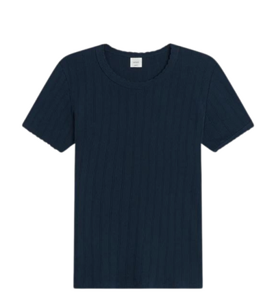 Pointelle Slim Fit Tee - Midnight