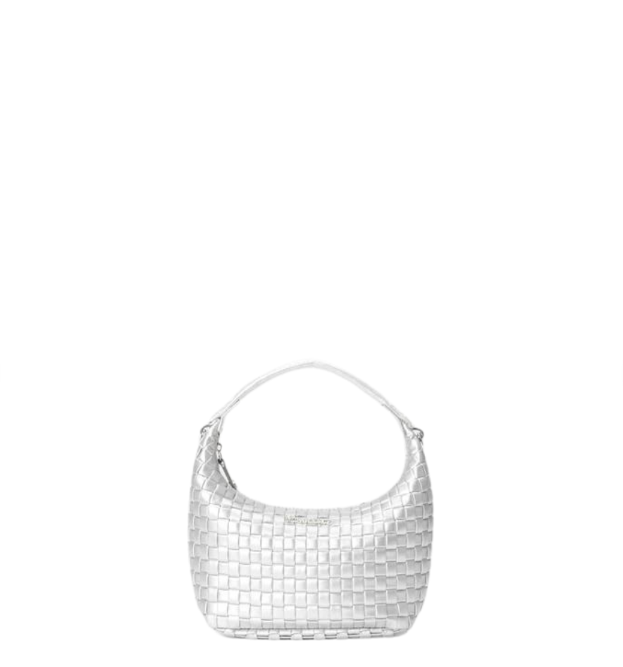 Mini Woven Hobo - Matte Silver