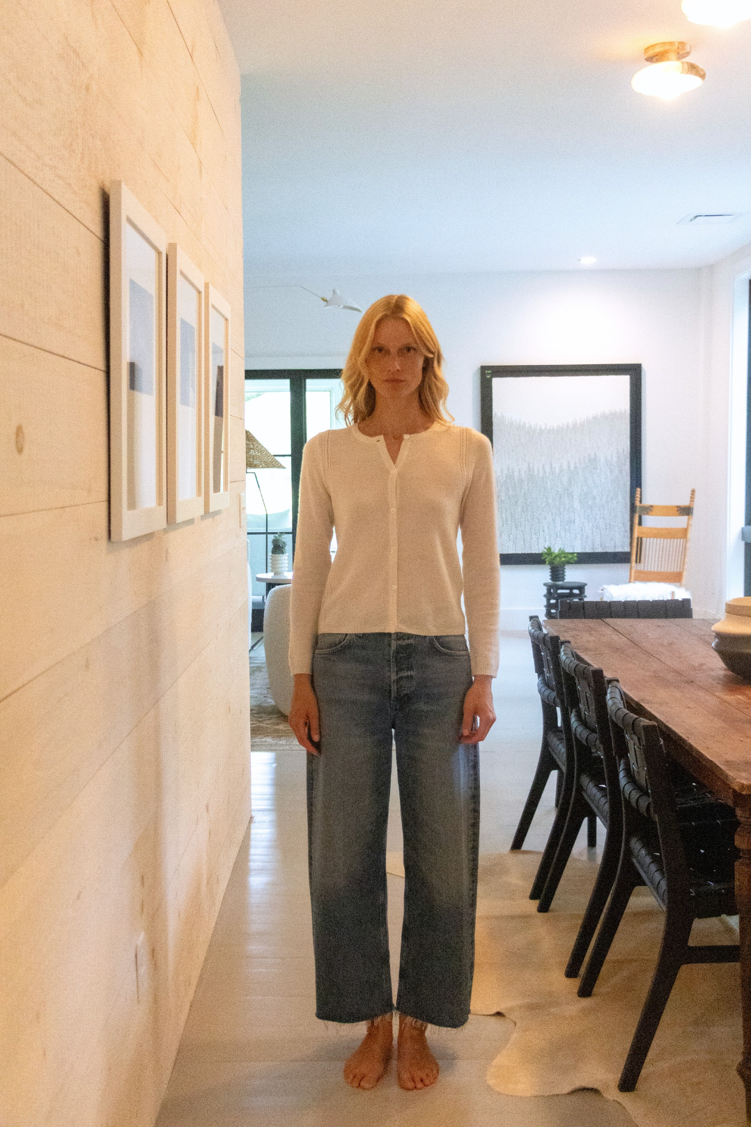 Janna Cashmere Cardigan- Chalk