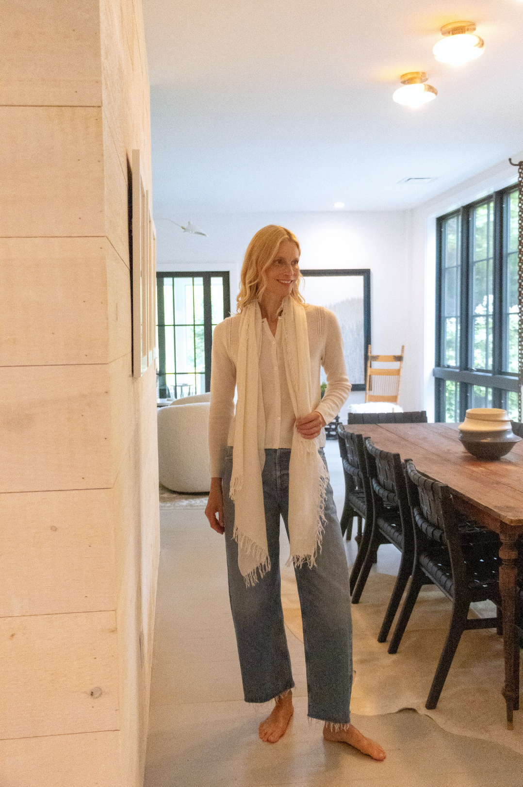 Janna Cashmere Cardigan- Chalk