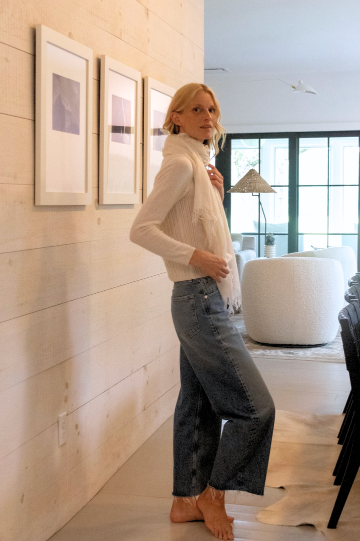 Janna Cashmere Cardigan- Chalk