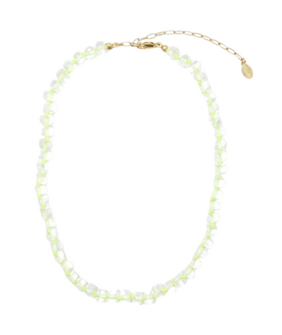 Stone Slice Necklace - Moonstone Multi