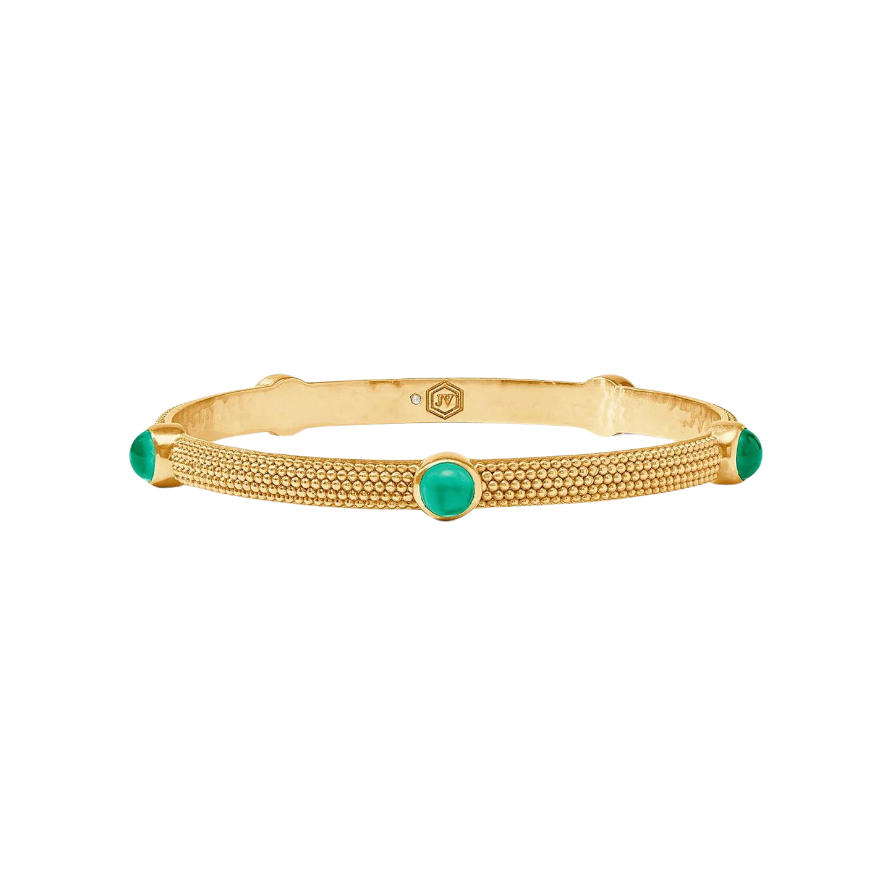 Cabochon Bangle - Iridescent Emerald Green