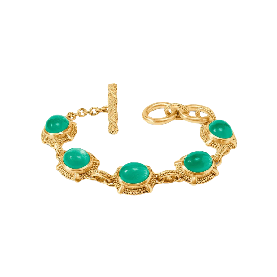 Cabochon Bracelet - Iridescent Emerald Green