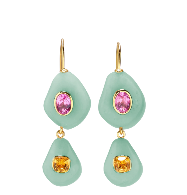 Stacked Stone Earrings - Amazonite