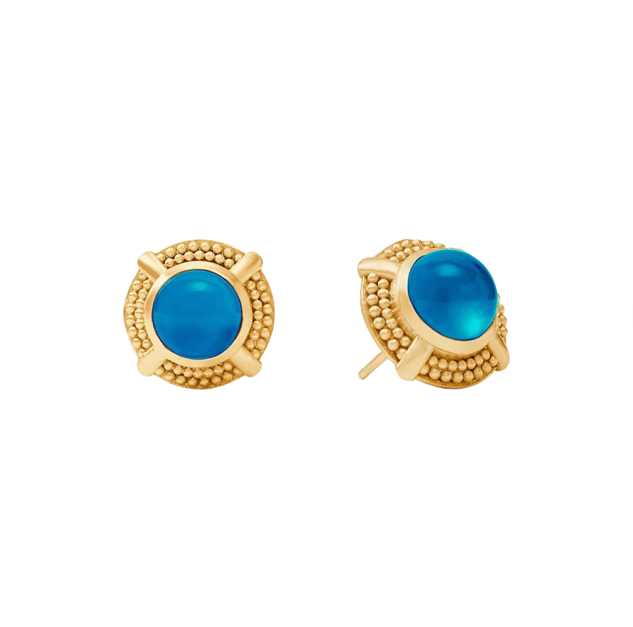 Cabochon Stud - Iridescent London Blue