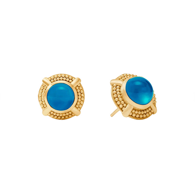 Cabochon Stud - Iridescent London Blue