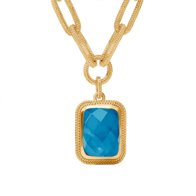 Cheval Paperclip Statement Necklace - Iridescent London Blue