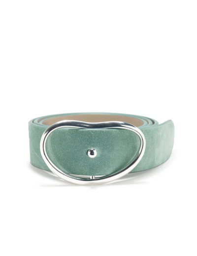 Wide Georgia Belt - Aqua/Silver