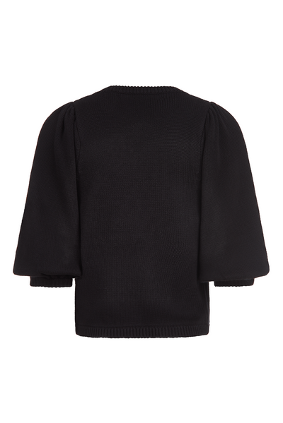 Lynn Cotton Cashmere Sweater- Black