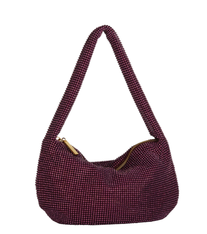 Farrah Crystal Hobo Bag - Wine Crystal