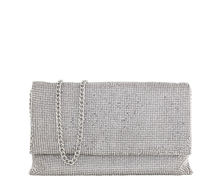 Gemma Fine Crystal Clutch - Pewter