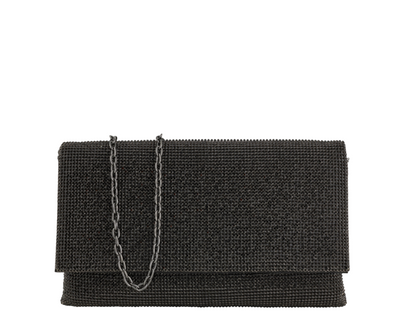 Gemma Fine Crystal Clutch - Black