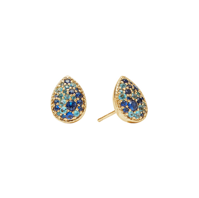 Luna Teardrop Stud - Ombre Blue