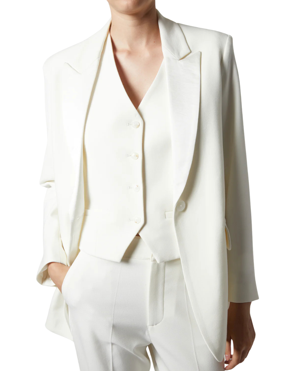 Dylan Tuxedo Jacket - White