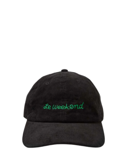 Baseball Hat - Black Corduroy Le Weekend