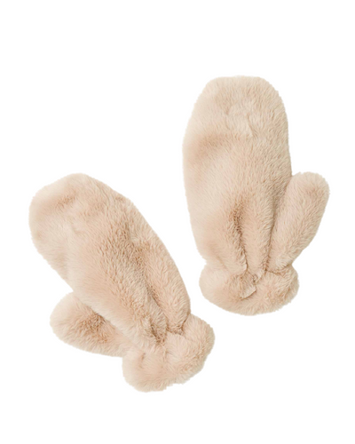 Cozy Cabin Faux Fur Mittens - Oatmeal Cream