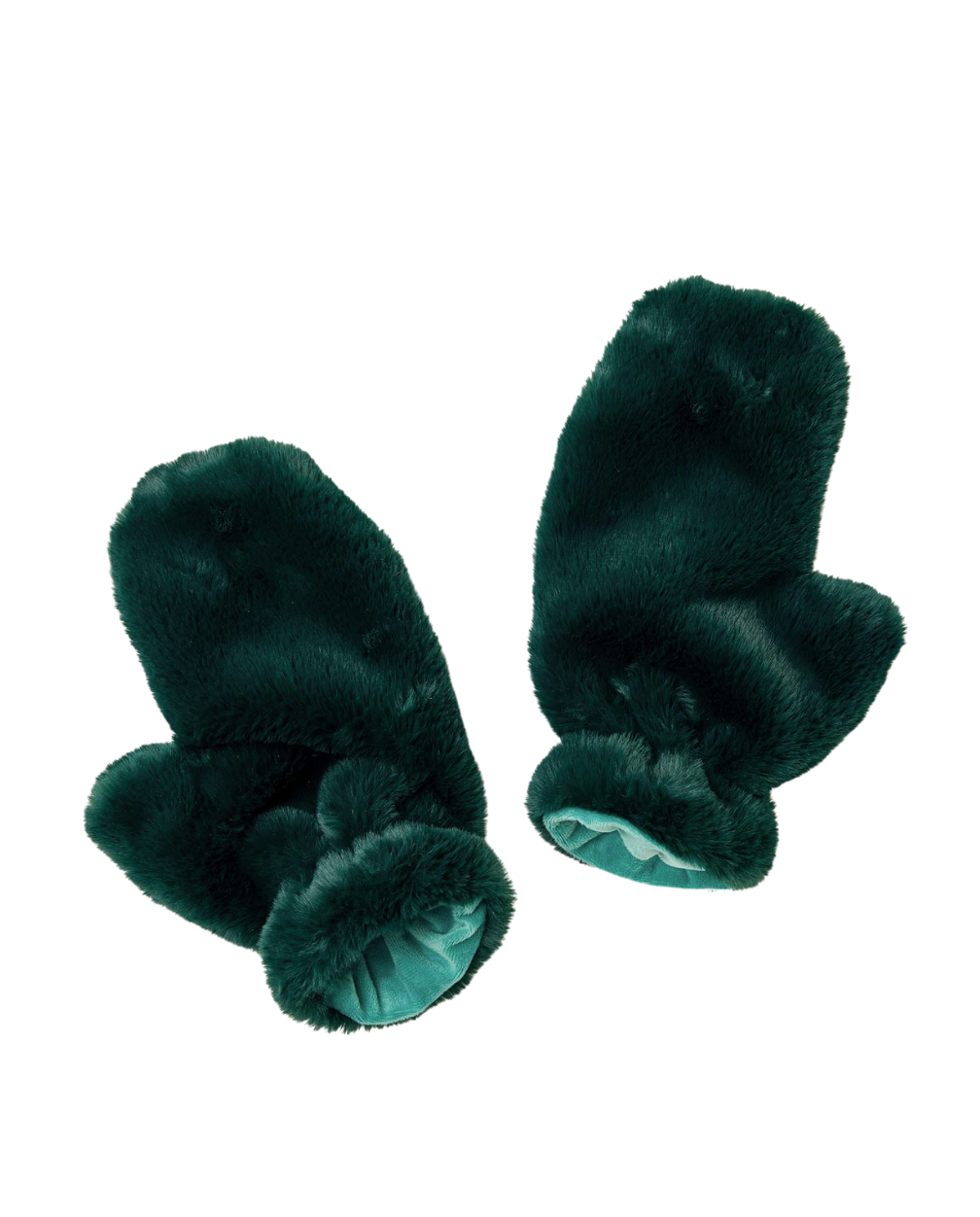 Cozy Cabin Faux Fur Mittens - Pine