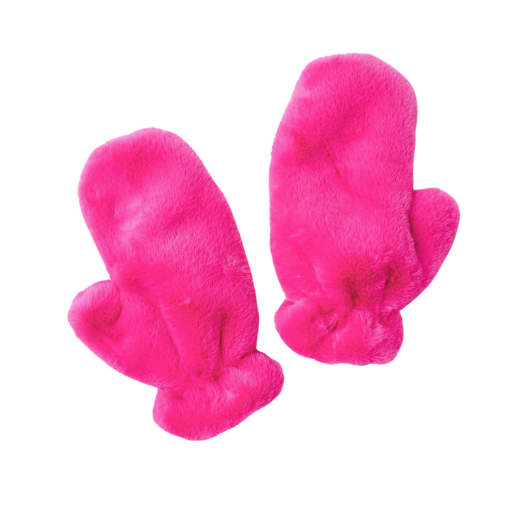 Cozy Cabin Faux Fur Mittens - Ultraviolet