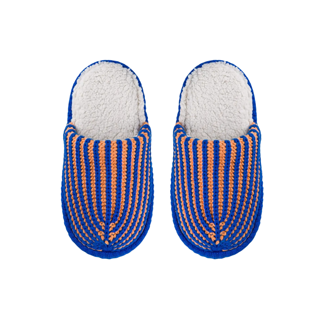 Rib Slide Slippers - Peach Cobalt