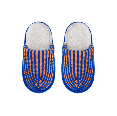 Rib Slide Slippers - Peach Cobalt