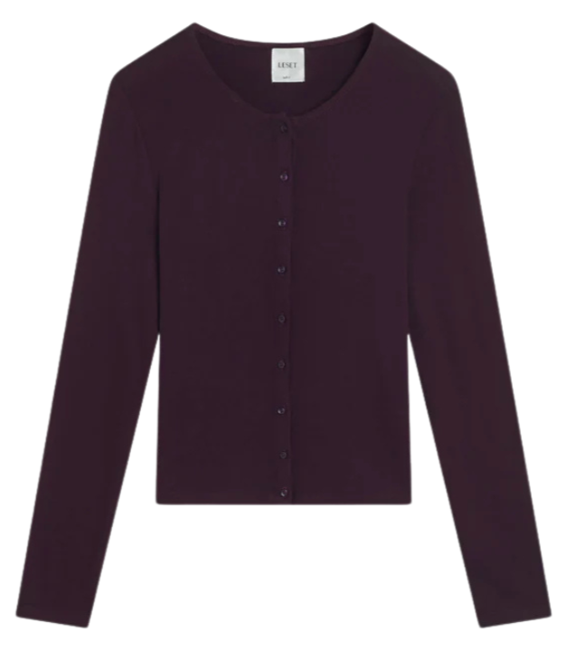 Lauren Classic Cardigan - Dark Berry