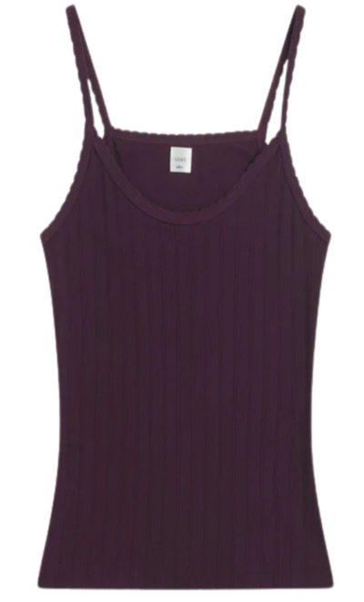 Pointelle Classic Tank Top - Dark Berry