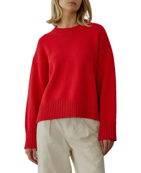 The Asher Sweater - Cherry Red