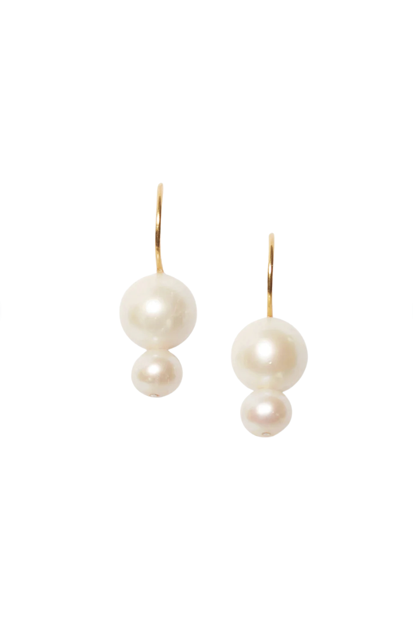Phoebe Drop Earrings White Pearl