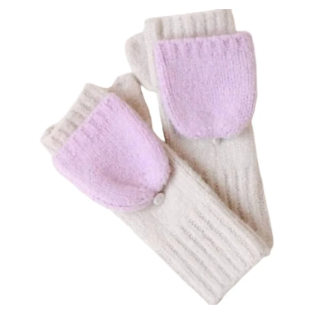 Snow Bunny Flip Top Mittens - Lilac/Fawn