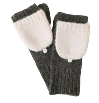 Snow Bunny Flip Top Mittens - Fawn/Storm