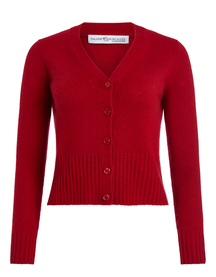 Chrissy V Neck Cardigan- Garnet