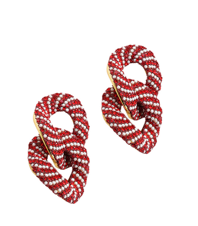 Statement Holiday Knot Earring - Red