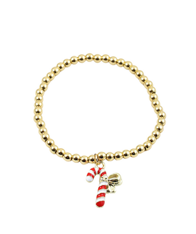 Candy Cane Beaded Bracelet