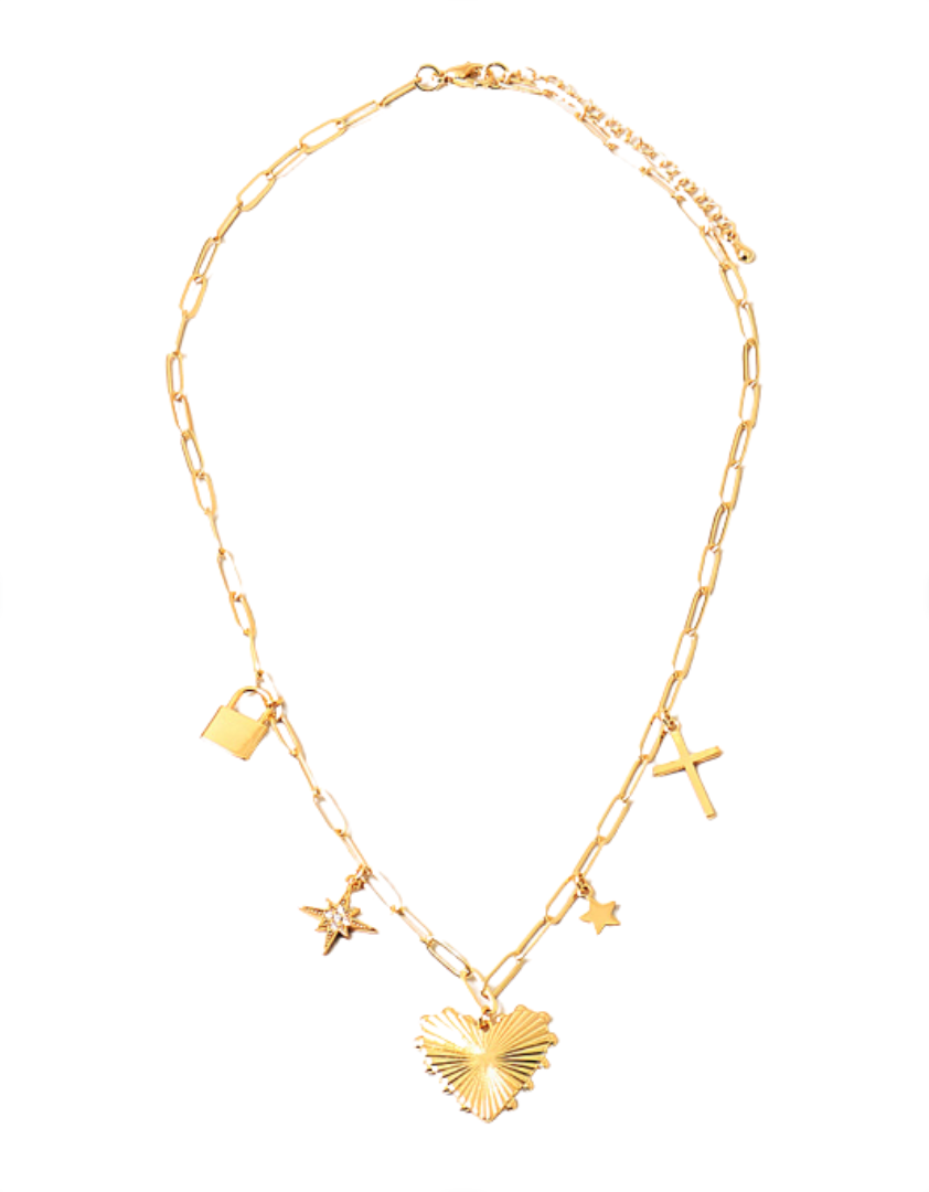 Gold Dipped Charm Necklace