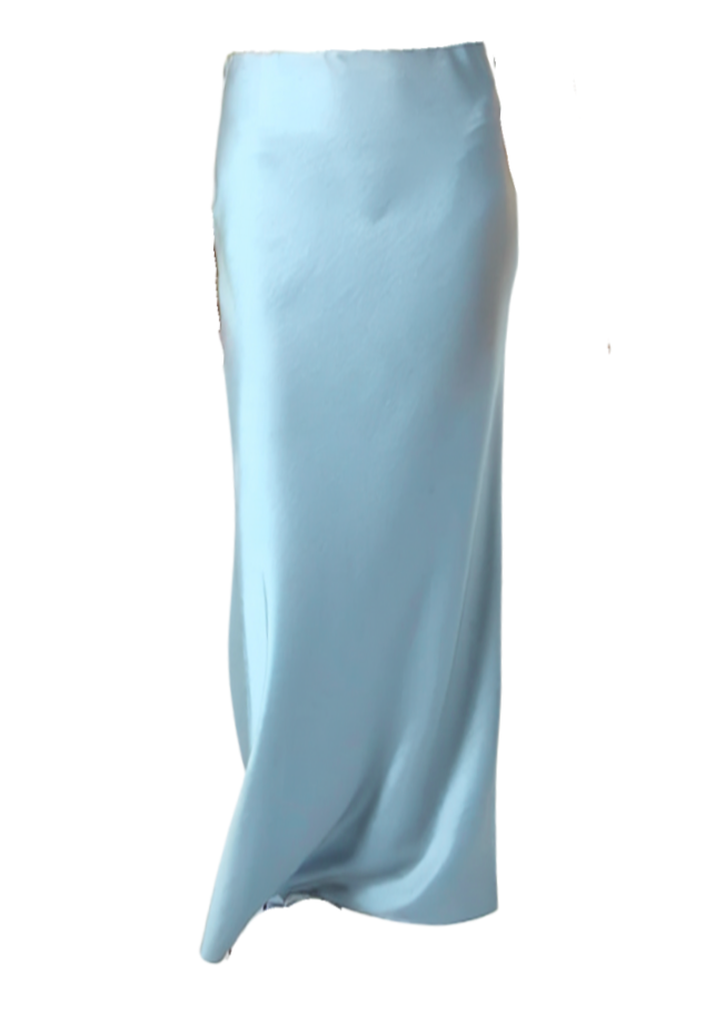 Talia Charmeuse Maxi Skirt - Ice Blue