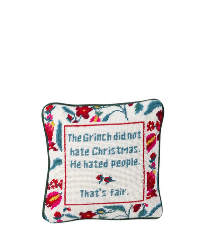 The Grinch Needlepoint Pillow