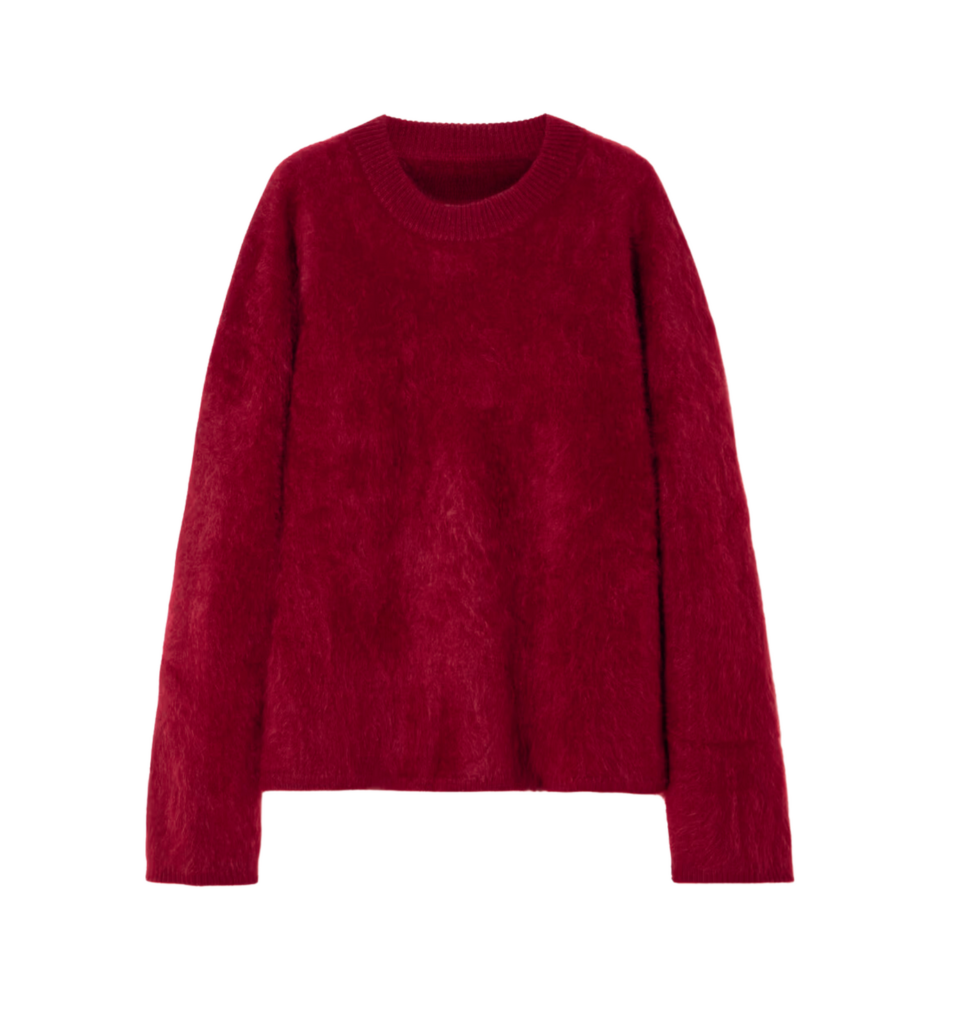 Mae Brushed Cashmere Pullover- Red