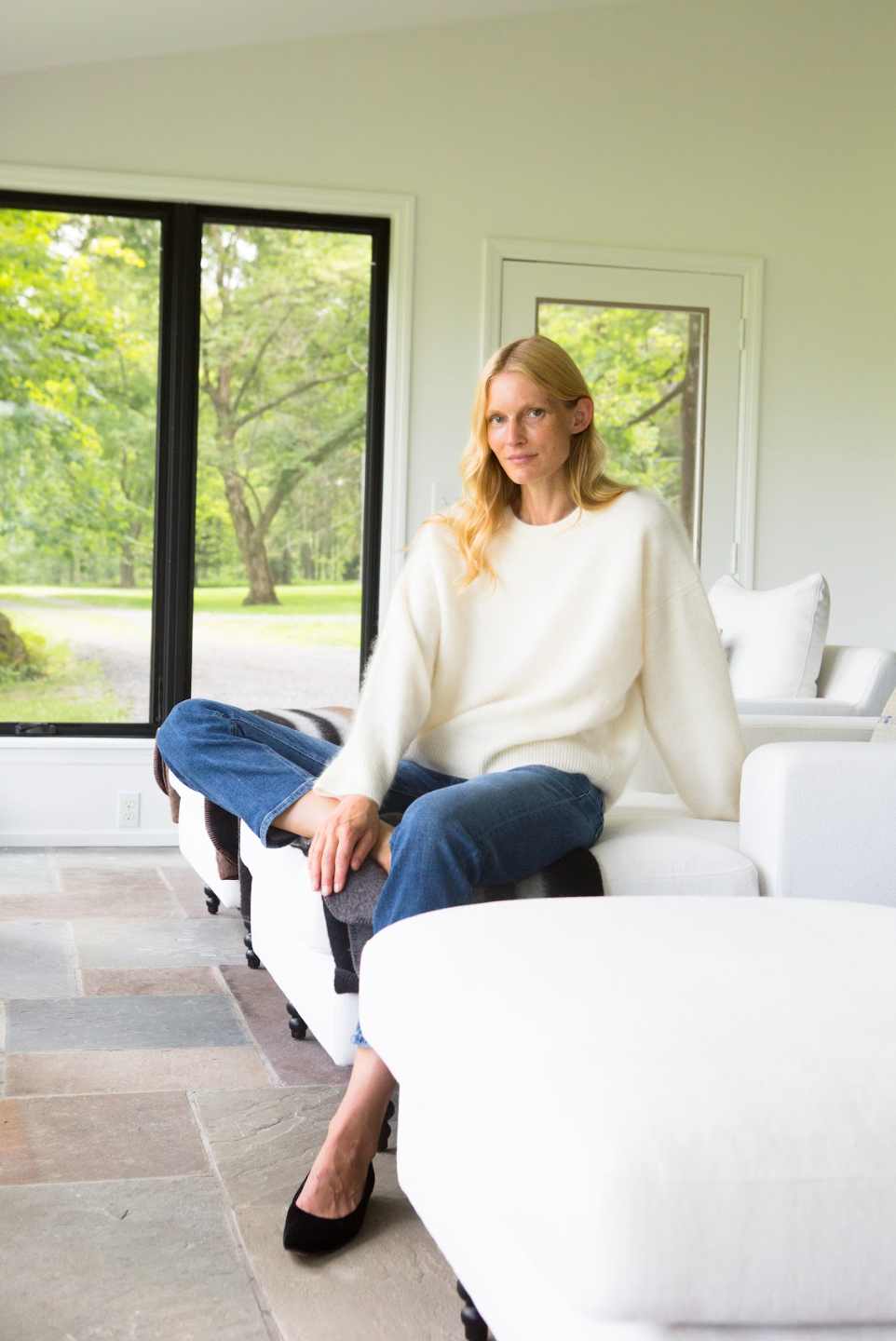 Mae Brushed Cashmere Pullover- Ivory