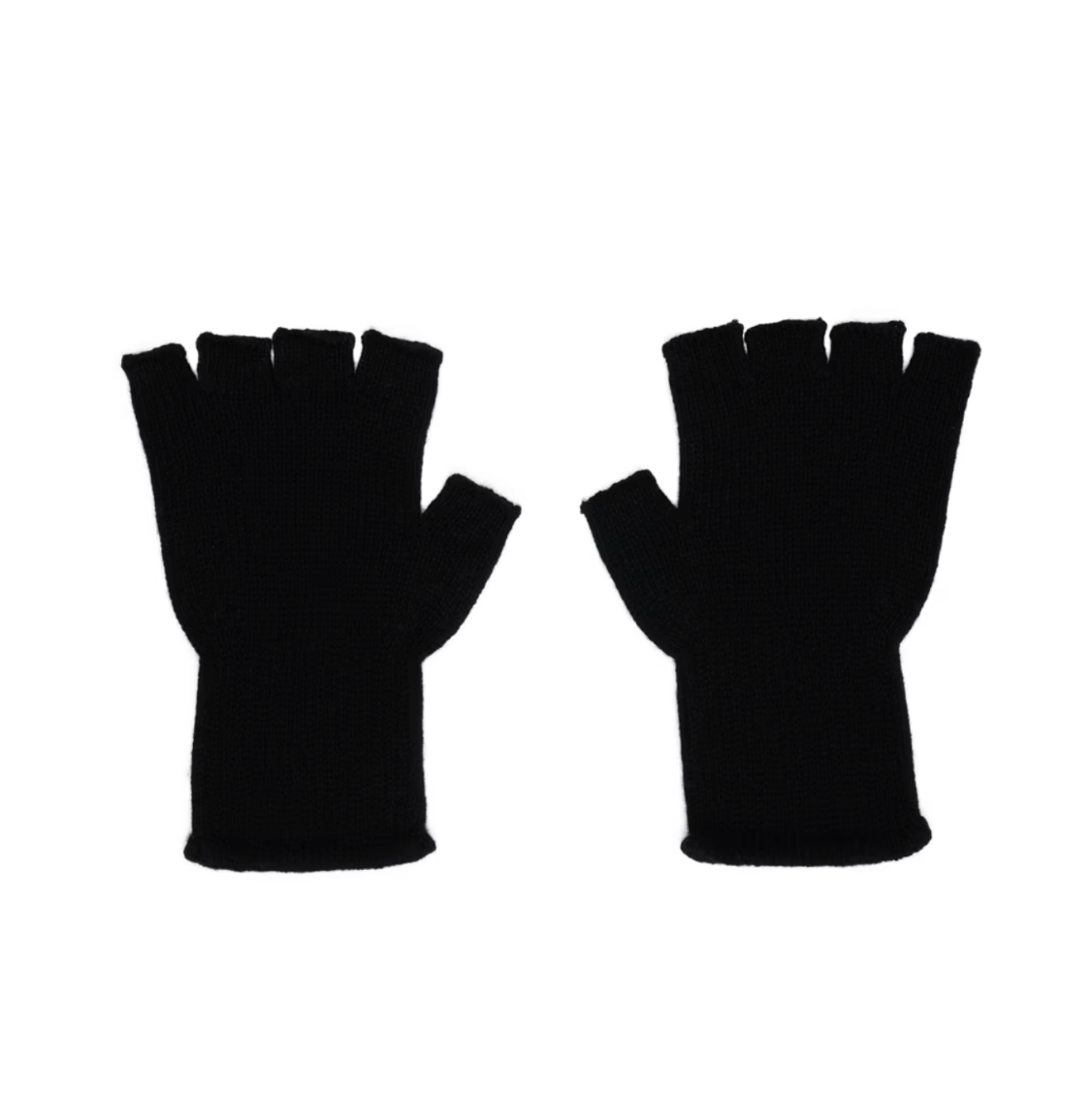 Cashmere Fingerless Gloves- Black