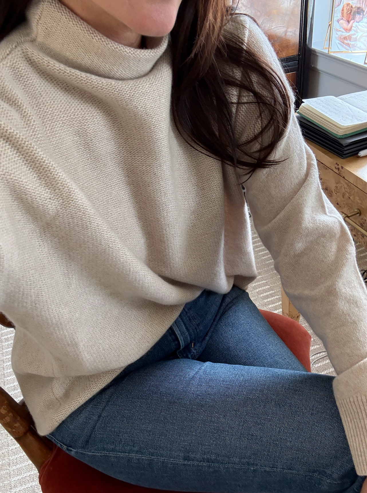 Amanda Cashmere Pullover- Wheat