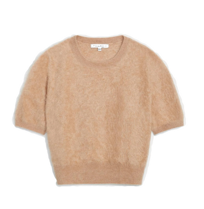 Rhetta Brushed Cashmere Pullover- Wheat