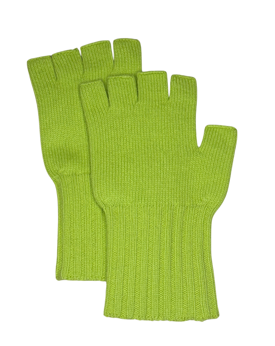 Cashmere Fingerless Gloves- Citrus