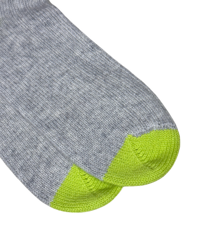 Cashmere Socks- Foggy/ Citrus