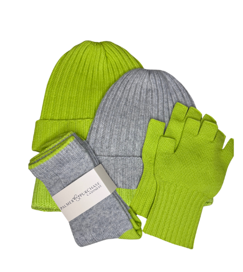 Cashmere Fingerless Gloves- Citrus