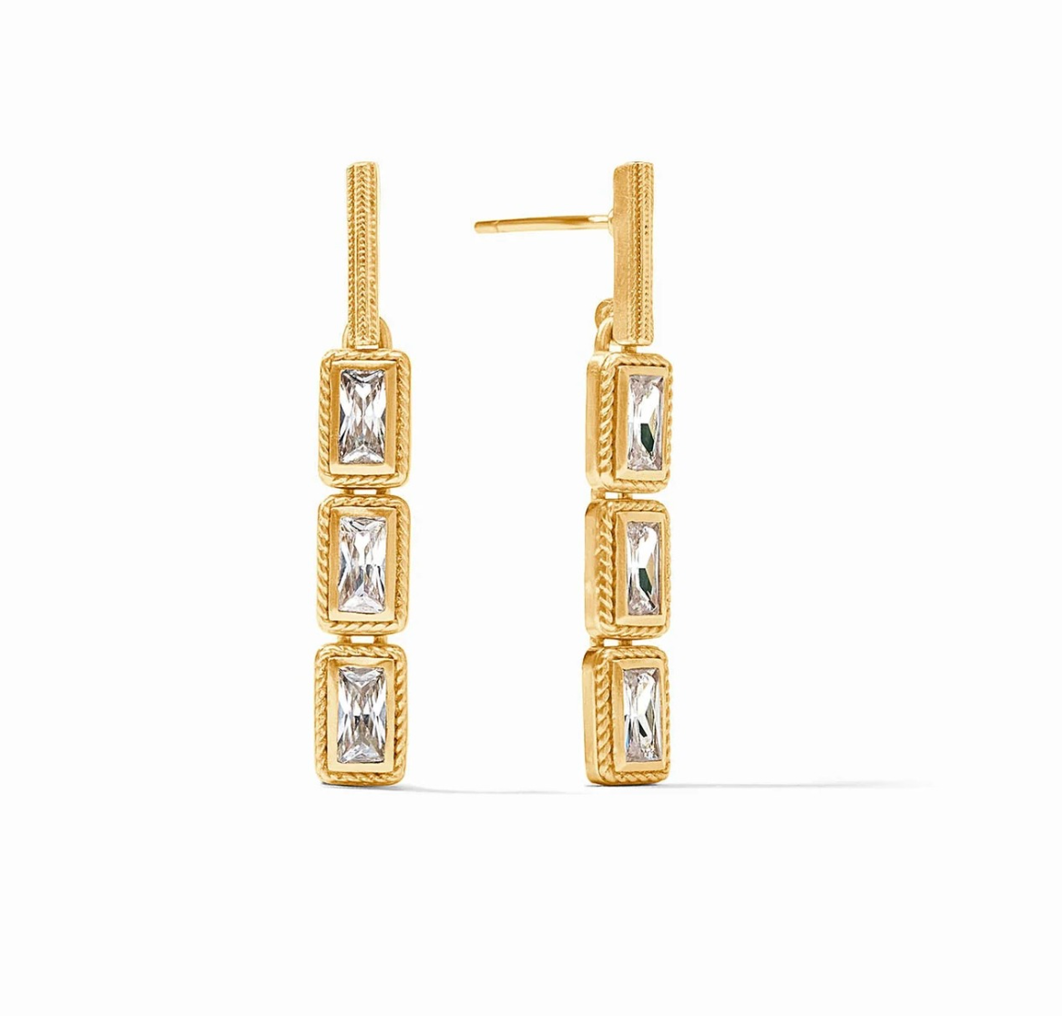 Baguette Tier Earring-Cubic Zirconia-OS